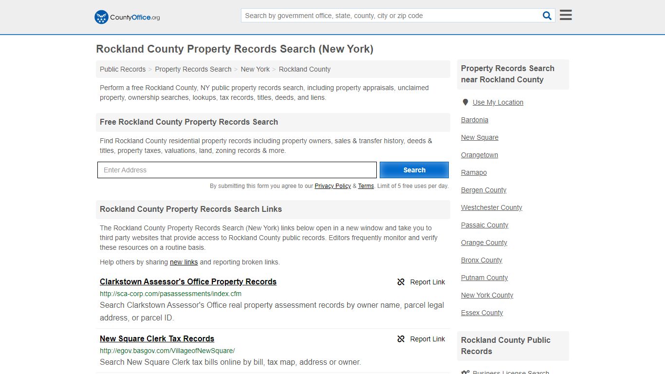 Property Records Search - Rockland County, NY (Assessments ...